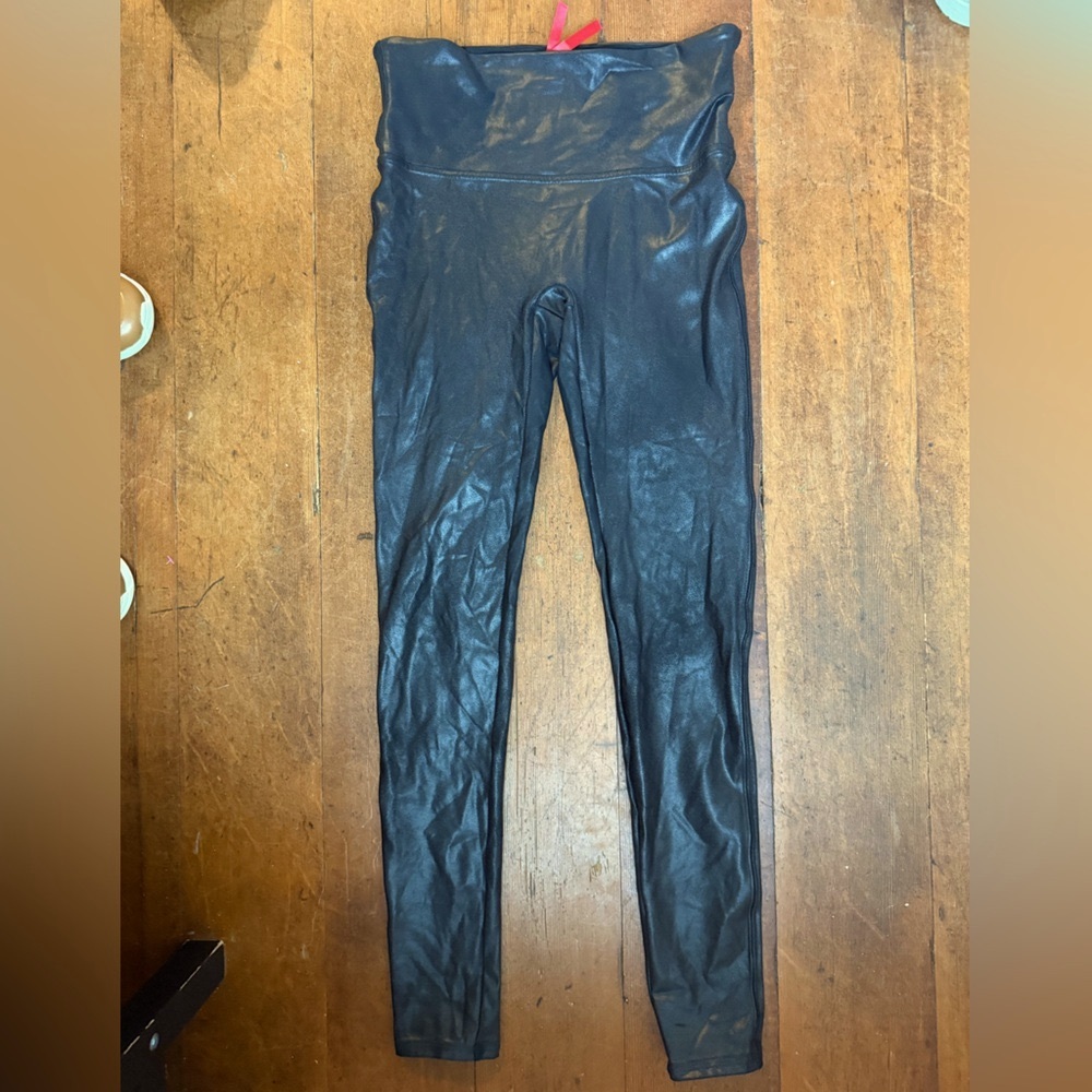 SPANX Faux Leather Leggings - Size Medium